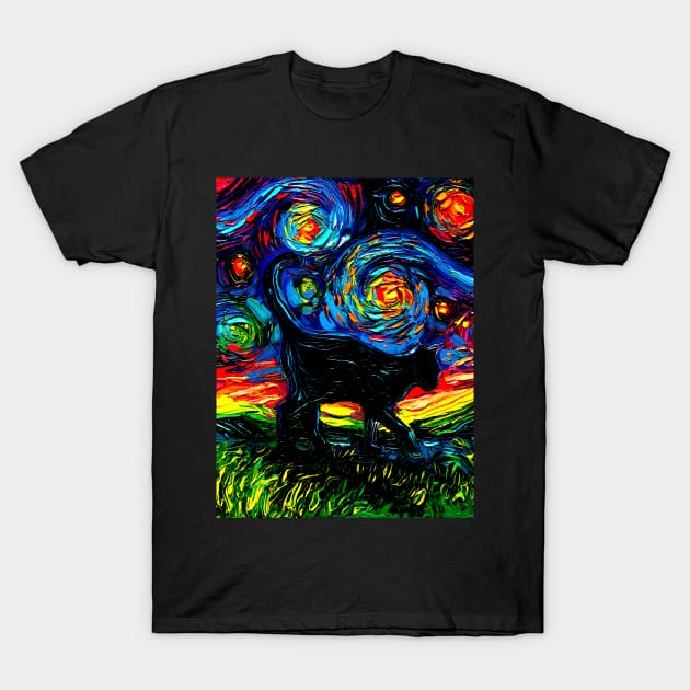 Black Cat Night 4 T-Shirt by sagittariusgallery